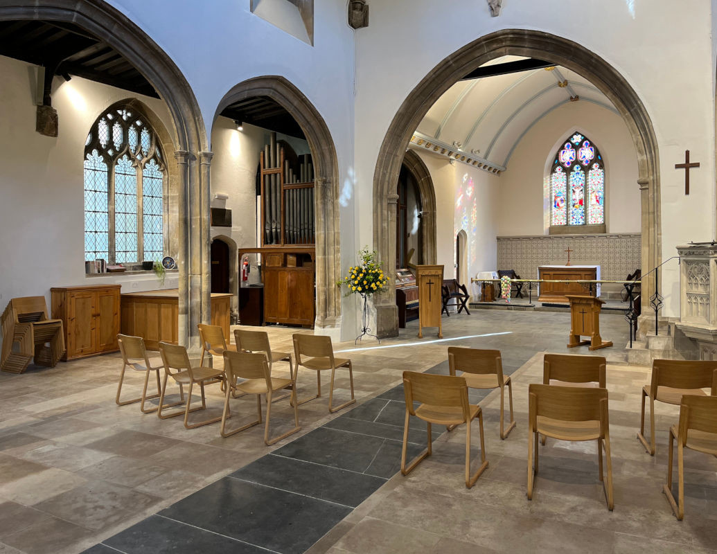 A view of the chancel and organ from the nave